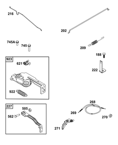 Controls Group Diagram and Parts List for 100000 - 19Z999 Briggs and Stratton Engine